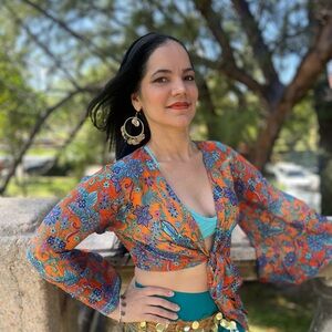 Floral Tie-Front Women Top